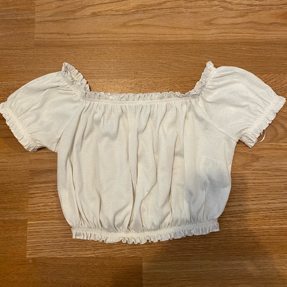 H&M white essential crop top